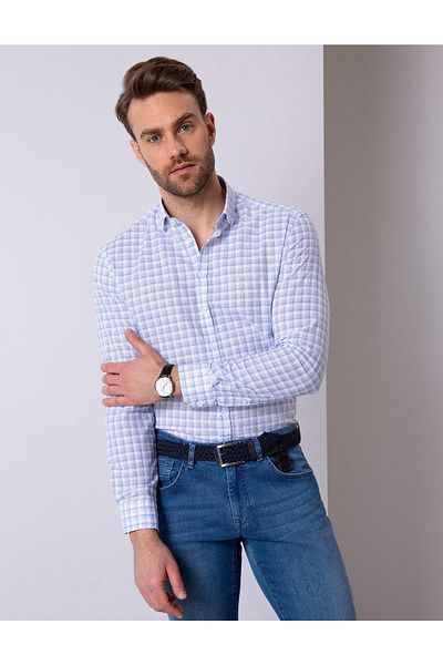 Pierre Cardin Ανδρικό πουκάμισο γαλάζιο Slim Fit