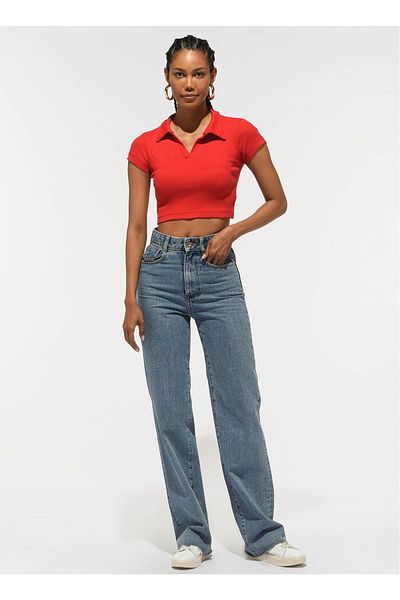 People By Fabrika Red Women's T-shirt Pfkss22ts0098