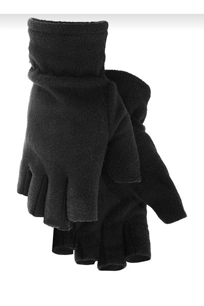 MSA Unisex Μαύρα χειμερινά θερμικά γάντια φλις χωρίς δάχτυλα
