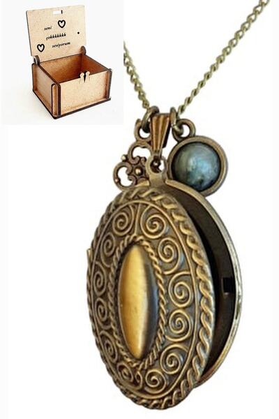 LADYMİRAGE قلادة مدلاة مغطاة عتيقة