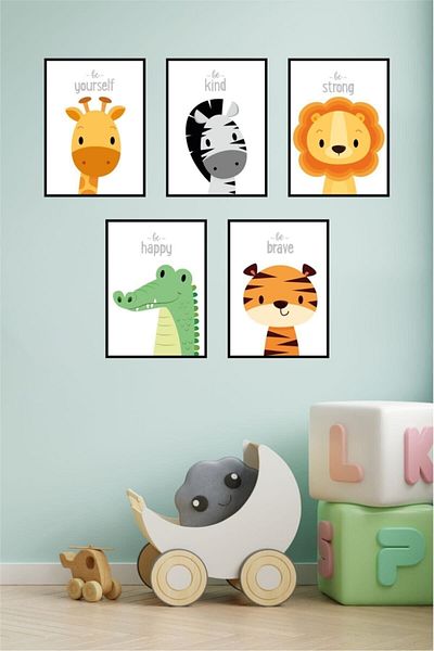 Piksel Grafik Set de poster adeziv cu animale drăguțe