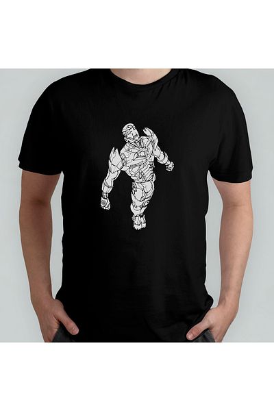 Pixxa Iron Man / Iron Man 100% Cotton Crew Neck T-shirt Μοντέλο - 3