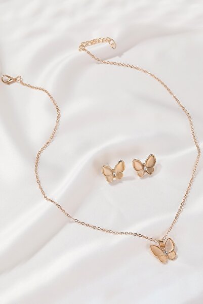 Chavin Stoned Butterfly Necklace and Earring Set Er94