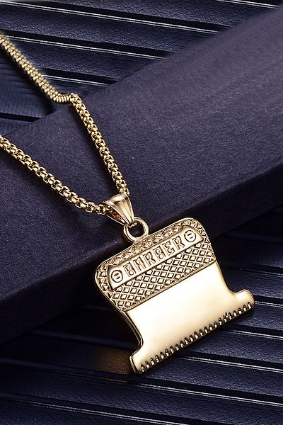 Chavin Barber Barber Shaver Steel Men's Necklace Ei93sr