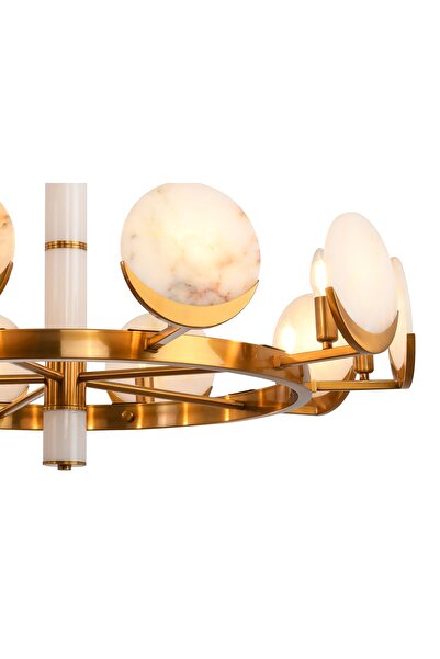 LampaLuce Marmo Modern Tasarım Salon Avizesi Sarı 10'lu 80x110cm