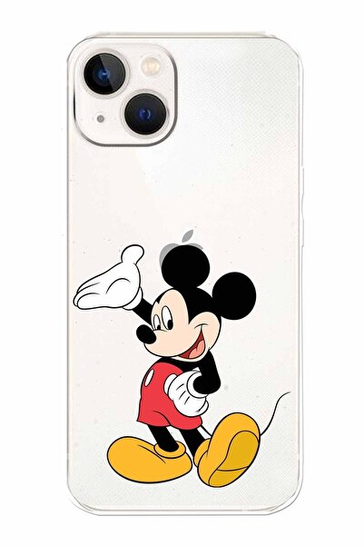 PrintiFy Apple Iphone 13 Uyumlu Kamera Korumalı Kapak Mickey Mouse Tasarımlışeffaf Kılıf