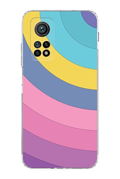 PrintiFy Xiaomi Mi 10t Pro Kamera Korumalı Kapak Renk Cümbüşü Tasarımlı Şeffaf Kılıf