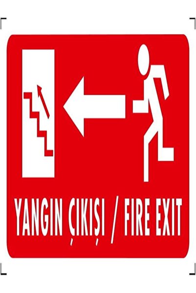 Emek İkaz Levhaları مخرج الحريق/مخرج الحريق (يسار لأعلى) علامة التحذير/التحذي...
