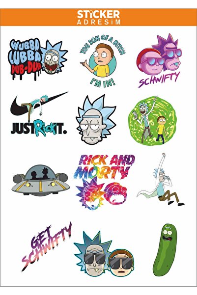 Sticker Adresim Rick And Morty Sticker Seti - Laptop - Telefon - Ajanda Için ...