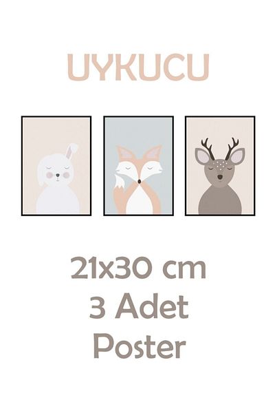 Piksel Grafik Set de poster adeziv Sleepy Animals