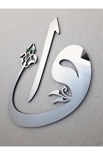 Wooden Factory Elif Vav Büyük Boy Gümüş Ayna Pleksi Tasarım