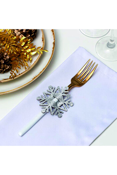 korsan gemi Gümüş Eva Kar Tanesi Yıl Başına Özel Kaşık Çatal Süsü