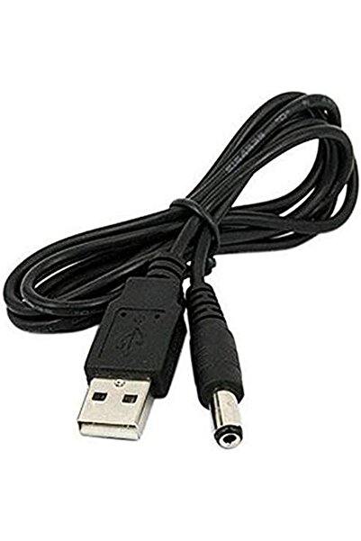 LEDONLİNE Usb To Dc 5.5 2.1 Mm Kalın Uç Usb Jack Dönüştürücü Kablo 90cm