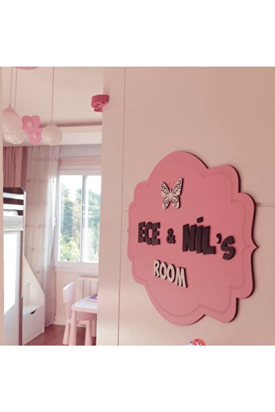 Pembe Ağaç Tasarım Atölyesi Isme Özel Kapı Süsü-kelebek Kapı Süsü-kapı Süsü