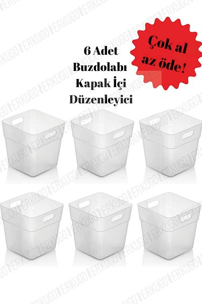 Akkoyunlu home Set of 6 Refrigerator and Door Organizer - Organizer Box Bdd-457