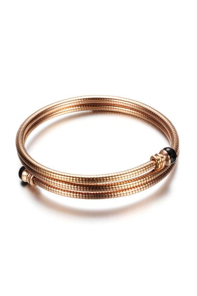 Chavin Spiral Spring Rose Ipc Coated Women's Steel Bracelet Ef25rs
