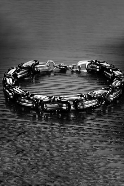 Chavin Men's Gray Steel Thick King Model 8 MmBracelet ehy-df14sy