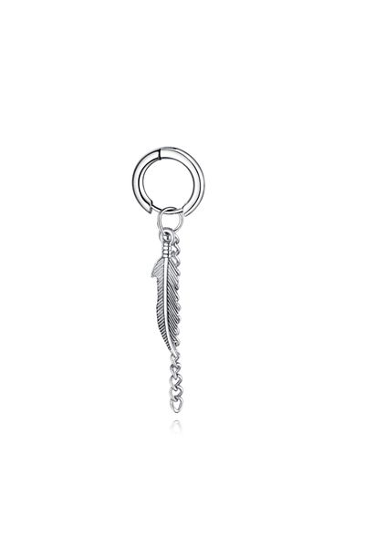 Chavin Steel Hanging Eagle Feather Women's Men's Earrings Ef37by