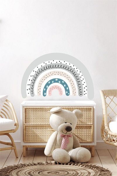 Piksel Grafik Soft Rainbow Kids Room Sticker