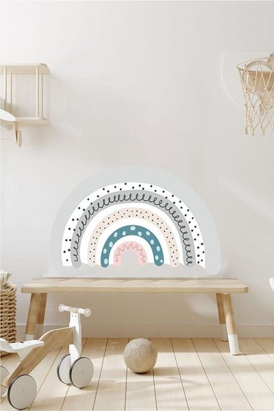 Piksel Grafik Soft Rainbow Kids Room Sticker