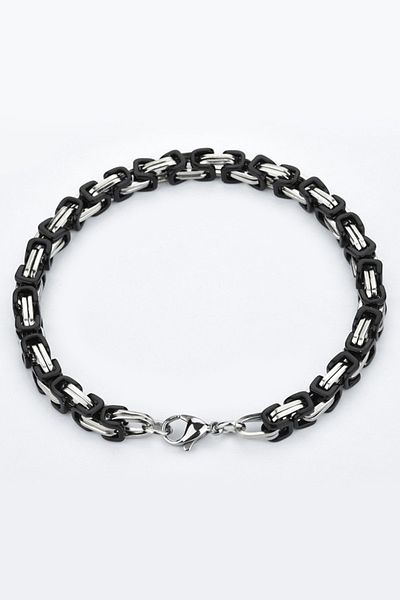 Chavin King Model 6 MmBlack Gray Steel Men's Bracelet Az68sy