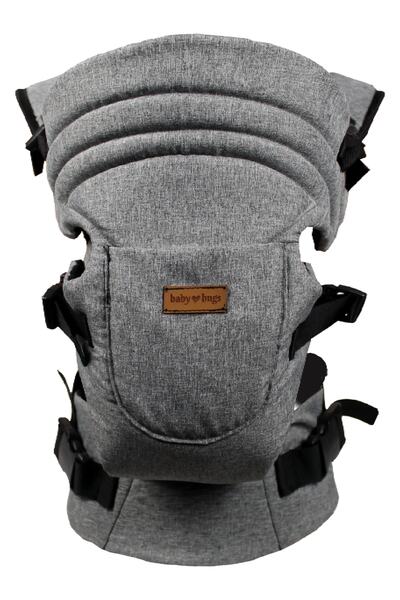 Baby Hugs Zero Plus Bel Destekli Her Yöne Kanguru Keten Gri