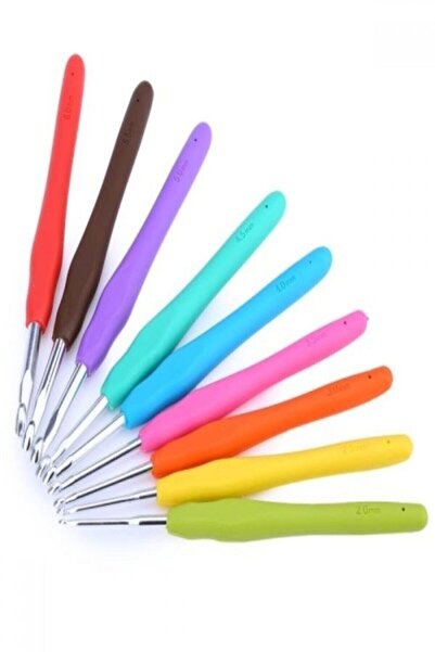 Kent Pazarı Croșetat de lână cu mâner din silicon colorat 2,00 mm