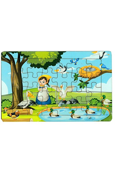 ibis oyuncak لغز خشبي لحيوانات البركة 24 قطعة