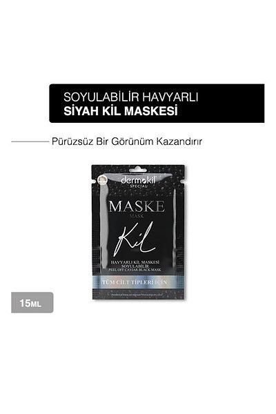 Dermokil Peelable Black Clay Face Mask with Caviar for All Skin Types 15 Ml X 2 Pieces