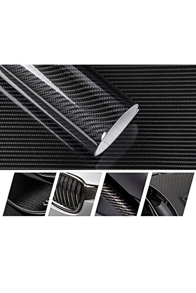 WİOX Karbon Fiber Folyo 5d Siyah Vinil Parlak - Boyut: 30cm X 152cm