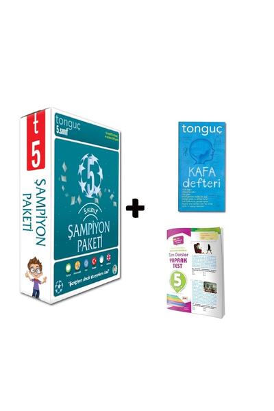 Tonguç Yayınları 5. Sınıf Şampiyon Paketi Seti (6 Kitap) + ( Tüm Dersler Yaprak Test Ve Kafa Defteri Hediyeli)