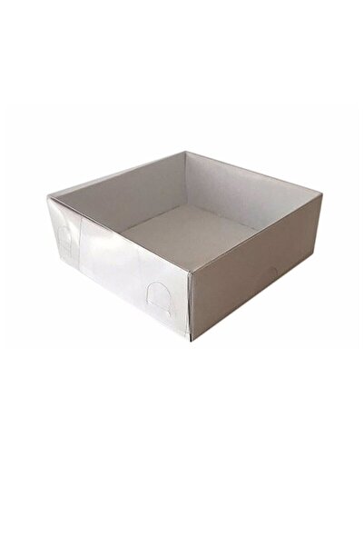 Modern Box 7x7x3 Cm Beyaz Asetat Kapaklı Kutu (50 Adet)