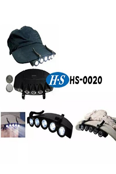 ALKESE Balıkçılık Koşu Yürüyüş ve Kamp Şapka Güneşliğine Tutturulan 5 Led Pil...