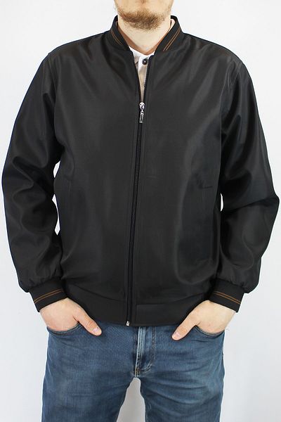 Moda Tint Men's Black Collarless Classic Bonded Coat