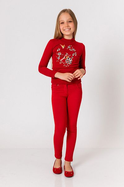 incity Girl's Flower Embroidered Sweater