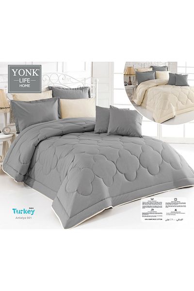 Zarif Home Natural Ranforce Single Silicone Quilt - Plain Design