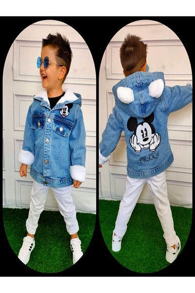 BoBoKİD Jachetă Mickey Mause pentru băiat (denim).
