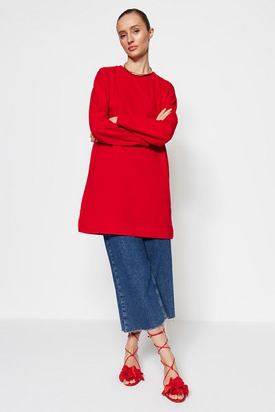 Trendyol Modest Sweatshirt - Rot - Regular Fit