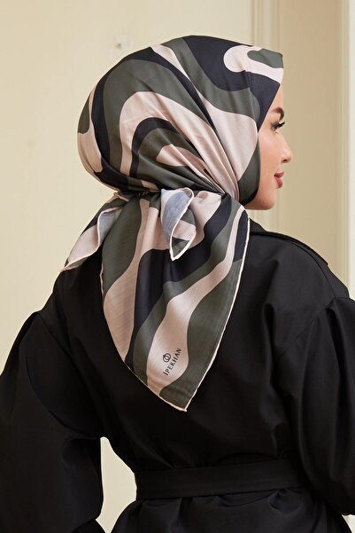 İpekhan Κασκόλ από βαμβακερή βισκόζη Twist Black Mink