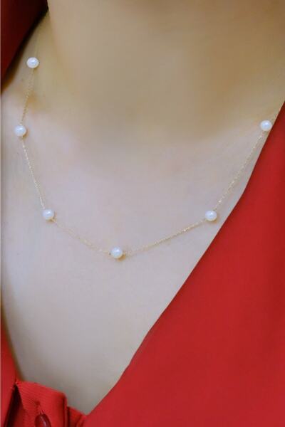 aytekgold Incili Kolye 14 Ayar