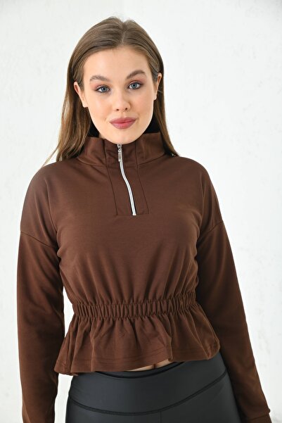VOLT CLOTHİNG Γυναικεία μπλούζα μέσης με φερμουάρ