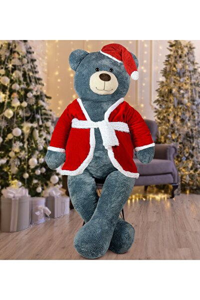 Bora Toys 200 سم دمية دب مع قبعة سانتا للعام الجديد، هدية عيد الميلاد