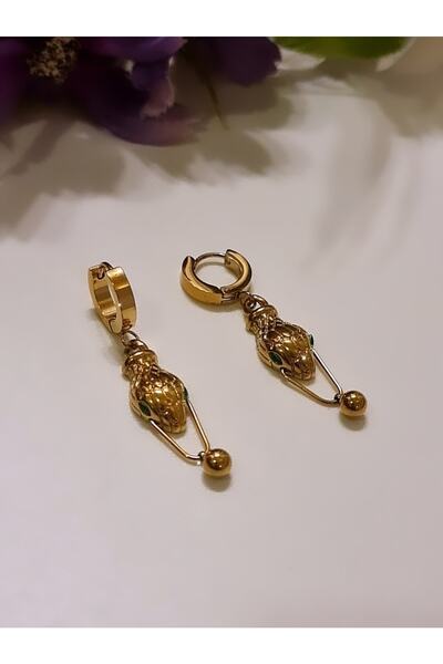 HOSBUTIK Gold Steel Design Earrings