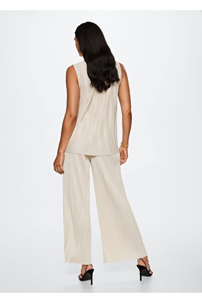 MANGO Woman Pleated Palazo Trousers