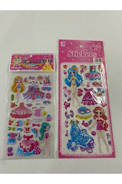 BONBON Autocolant în relief cu păpușă cu păr blond, în set de 2