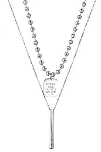 Chavin 2 قلادة سلسلة طويلة للنساء والرجال قلادة فولاذية Eh52