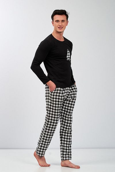Moda Clubu Unisex White Black Plaid New Year Pajama Set