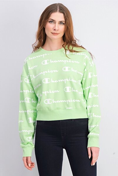 Champion Kadın Sweatshirt Crewneck Açık Yeşil
