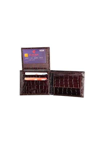 Eminsa Men's Brown Crocodile Leather Wallet