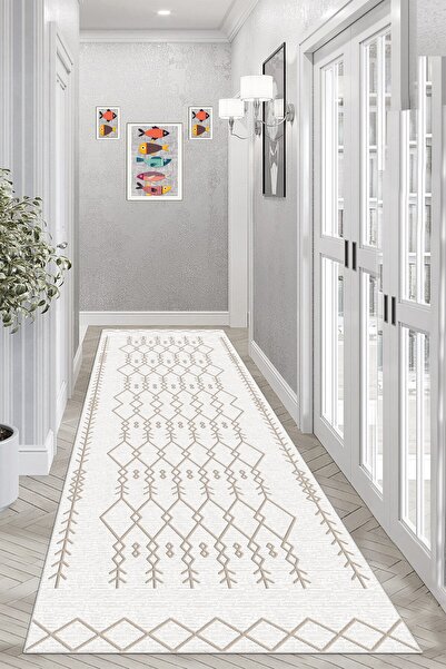 Halise Home Kaymaz Taban Yıkanabilir Dijital Baskı Yolluk Mutfak Halısı